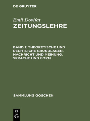cover image of Theoretische und rechtliche Grundlagen. Nachricht und Meinung. Sprache und Form
